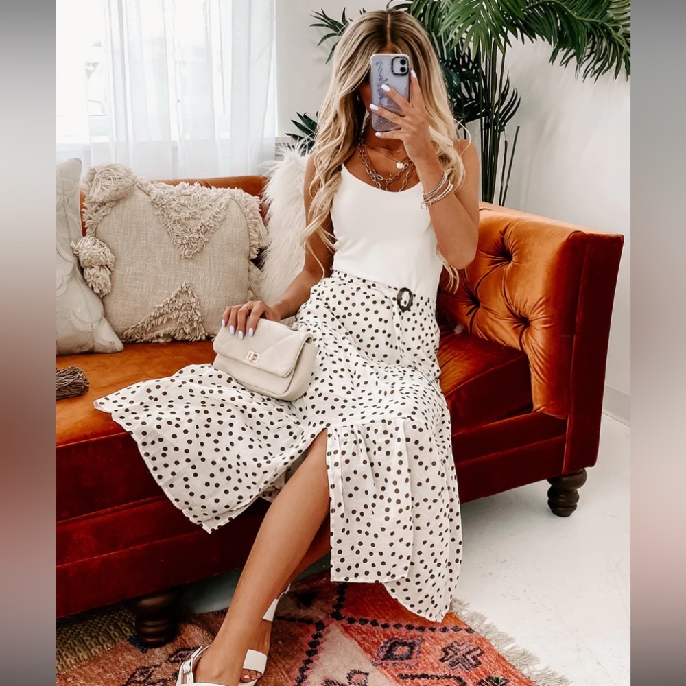 Polka dot maxi skirt